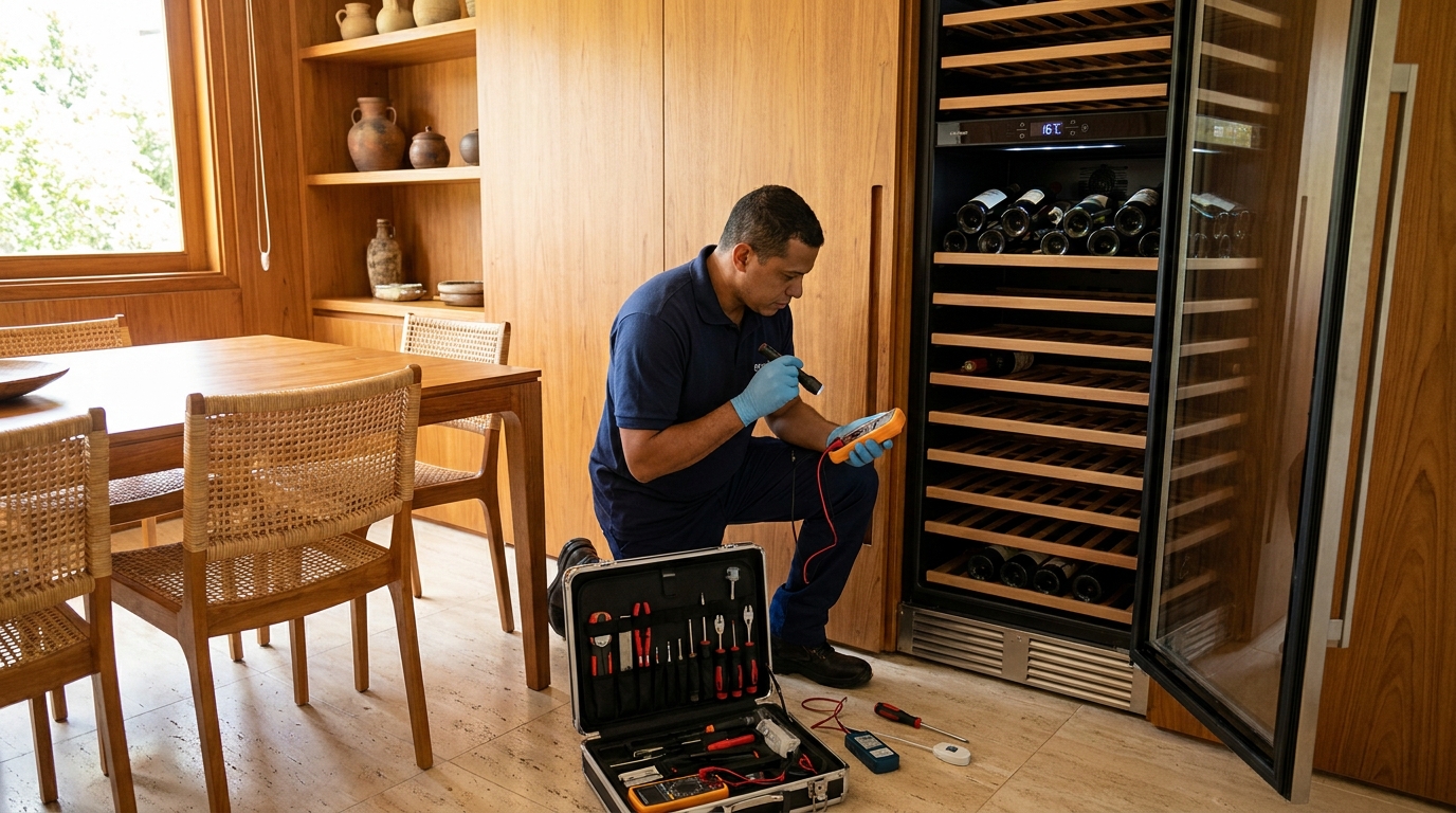 Substituição do termostato de uma adega climatizada no Samapi, Teresina‑PI