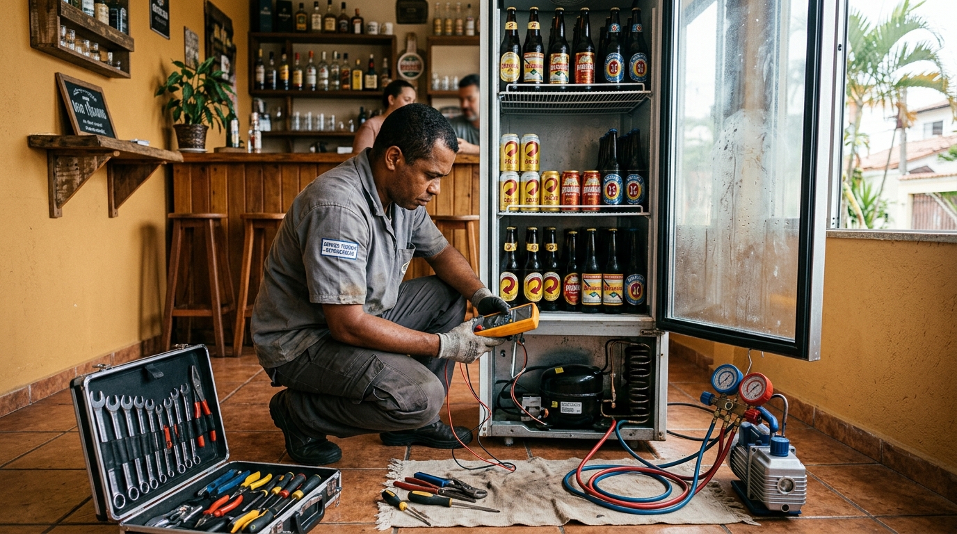 Substituição do termostato de uma cervejeira no Samapi, Teresina‑PI